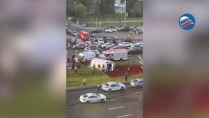 Момент ДТП со скорой помощью в Москве попал на видео