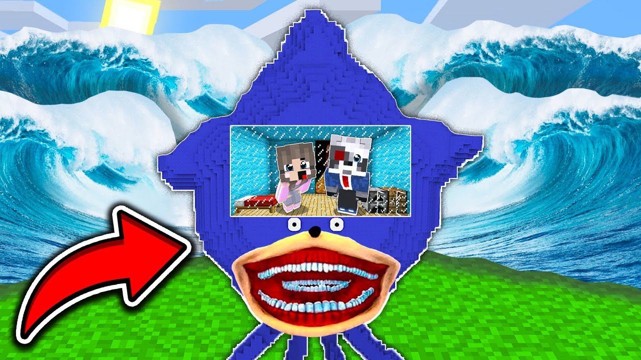 НУБ И ПРО НАШЛИ ДОМ ВНУТРИ СОНИК ПОЖИРАТЕЛЬ ПРОТИВ ЦУНАМИ В МАЙНКРАФТ SONIC TAPES MINECRAFT смотреть онлайн