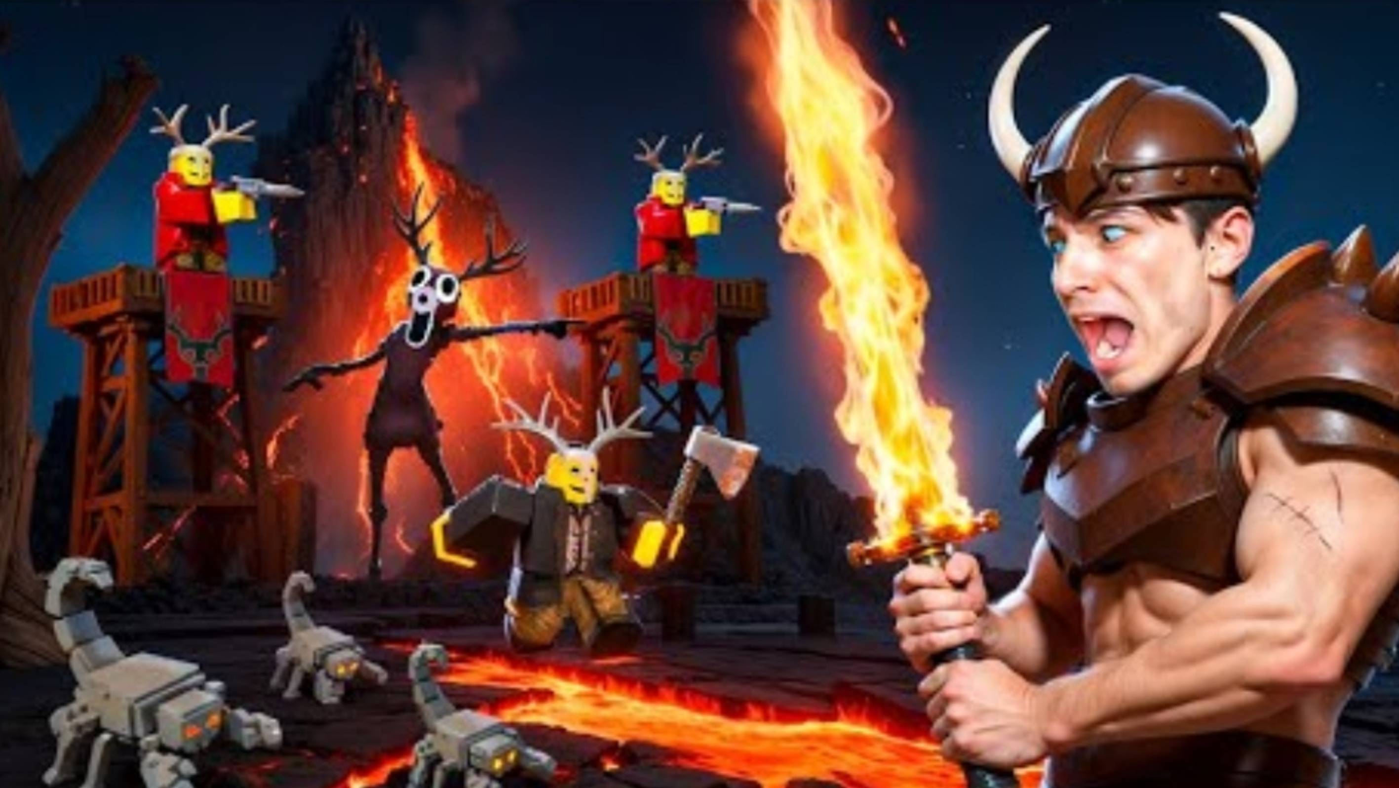 У ЛОСЯ ГОРИТ ПУКАН, СКИНУЛ БЕДНОГО В ВУЛКАН 🌋 😭 ИЗУЧАЮ ЛАЛОВЫЙ БИОМ В 99 НОЧЕЙ В ЛЕСУ  ROBLOX смотреть онлайн