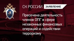Пресечена деятельность членов ОПГ в сфере незаконных финансовых операций и содействии терроризму