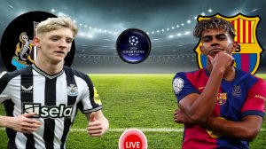 ФУТБОЛ ЛИГА ЧЕМПИОНОВ.  НЬЮКАСЛ - БАРСЕЛОНА.  ПРЯМАЯ ТРАНСЛЯЦИЯ