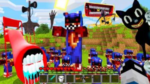 На СОНИК.ЕХЕ напал SCP СИРЕНОГОЛОВЫЙ и ДЕТСКАЯ ГОРКА ПОЖИРАТЕЛЬ БОЛЬШАЯ СИРЕНА в МАЙНКРАФТ БИТВА