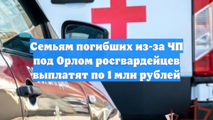 Семьям погибших из-за ЧП под Орлом росгвардейцев выплатят по 1 млн рублей