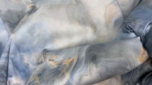 Хлопок серо-голубого цвета с принтом облака 13669