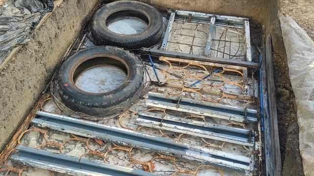 Канализация для частного дома. Подготовка ЖБ плиты