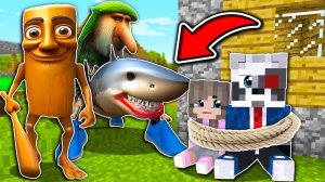 НУБ И ПРО ПОЙМАЛИ ТУНГ ТУНГ ТУНГ СУХУР ТРАЛАЛЕРО ТРАЛАЛА В МАЙНКРАФТ БРЕЙНРОТ ЖИВОТНЫЕ MINECRAFT