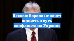 Песков: Европа не хочет вникать в суть конфликта на Украине