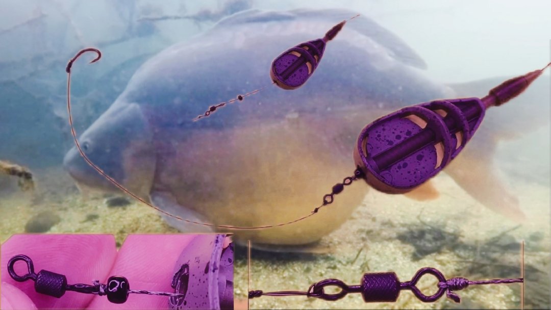 Скользящий флэт-фидер монтаж для рыбалки на карпа, карася и другую рыбу  🐠🐋🐟