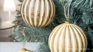 Набор ёлочных шаров СОЛЛЕВАТО, пластик, песочный, 10 см, 4 шт., 1000618