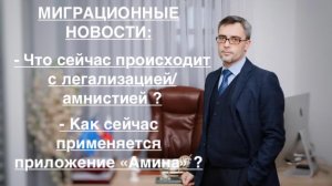 МИГРАЦИОННЫЕ НОВОСТИ: ЧТО СЕЙЧАС С ЛЕГАЛИЗАЦИЕЙ/АМНИСТИЕЙ и КАК ИДЕТ ПРИМЕНЕНИЕ ПРИЛОЖЕНИЯ «АМИНА ?