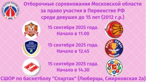 Отборочные соревнования Московской области среди юниорок до 14 лет (2012 г.р.)