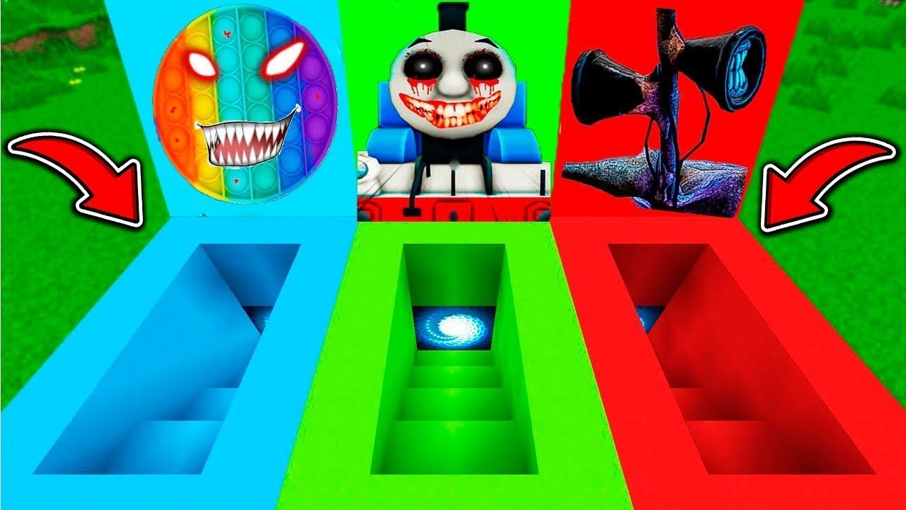 НУБ И ПРО ВЫБЕРИ ПРАВИЛЬНЫЙ ПОДВАЛ В МАЙНКРАФТ SCP СИРЕНОГОЛОВЫЙ РАКУН И ДОЧКА СТРАННЫЙ ПАРОВОЗИК смотреть онлайн