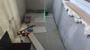 Балкон в стиле лофт: финальная раскладка плитки Laparet Alabama с полной геометрией