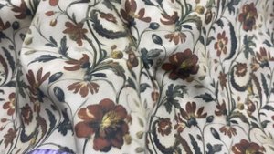 Пике песочного цвета с принтом цветы 16933