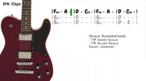 Smooth Blues Soul Guitar Backing Track in Fm