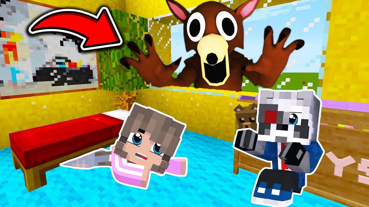 СТРАШНЫЙ ОЛЕНЬ 99 НОЧЕЙ ПРИШЕЛ К НАМ ДОМОЙ В МАЙНКРАФТ! РАКУН И ДОЧКА В ЛЕСУ MINECRAFT смотреть онлайн