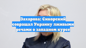 Захарова: Сикорский совращал Украину лживыми речами о западном курсе
