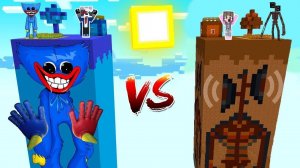 ЧАНК ХАГГИ ВАГГИ ПРОТИВ ЧАНК СИРЕНОГОЛОВЫЙ В МАЙНКРАФТ SCP SIREN HEAD HUGGY WUGGY В MINECRAFT