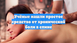 Учёные нашли простое средство от хронической боли в спине