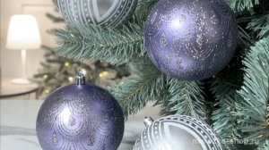 Набор ёлочных шаров УЗОРЫ ЗИМНИХ СУМЕРЕК, пластик, 10 см, 4 шт., 1000647