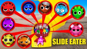 МОЙ ДРОН СНЯЛ, КАК SLIDE EATER НАПАЛ НА ВСЕХ SPRUNKI