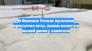 В Нижнем Тагиле мужчина проглотил иглу, выпив налитую женой рюмку алкоголя