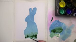 Пейзаж в силуэте зайчика