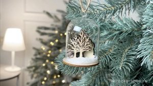 Ёлочная игрушка-колба с фигуркой ЩЕДРЫЙ ЁЖИК, стекло, дерево, 8 см, 520738-2