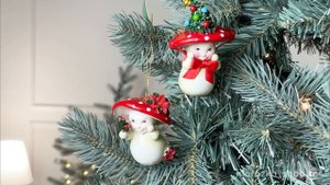 Набор ёлочных игрушек ЗАДОРНЫЕ МУХОМОРЧИКИ, полистоун, 9 см, 2 шт., MLM0005-набор