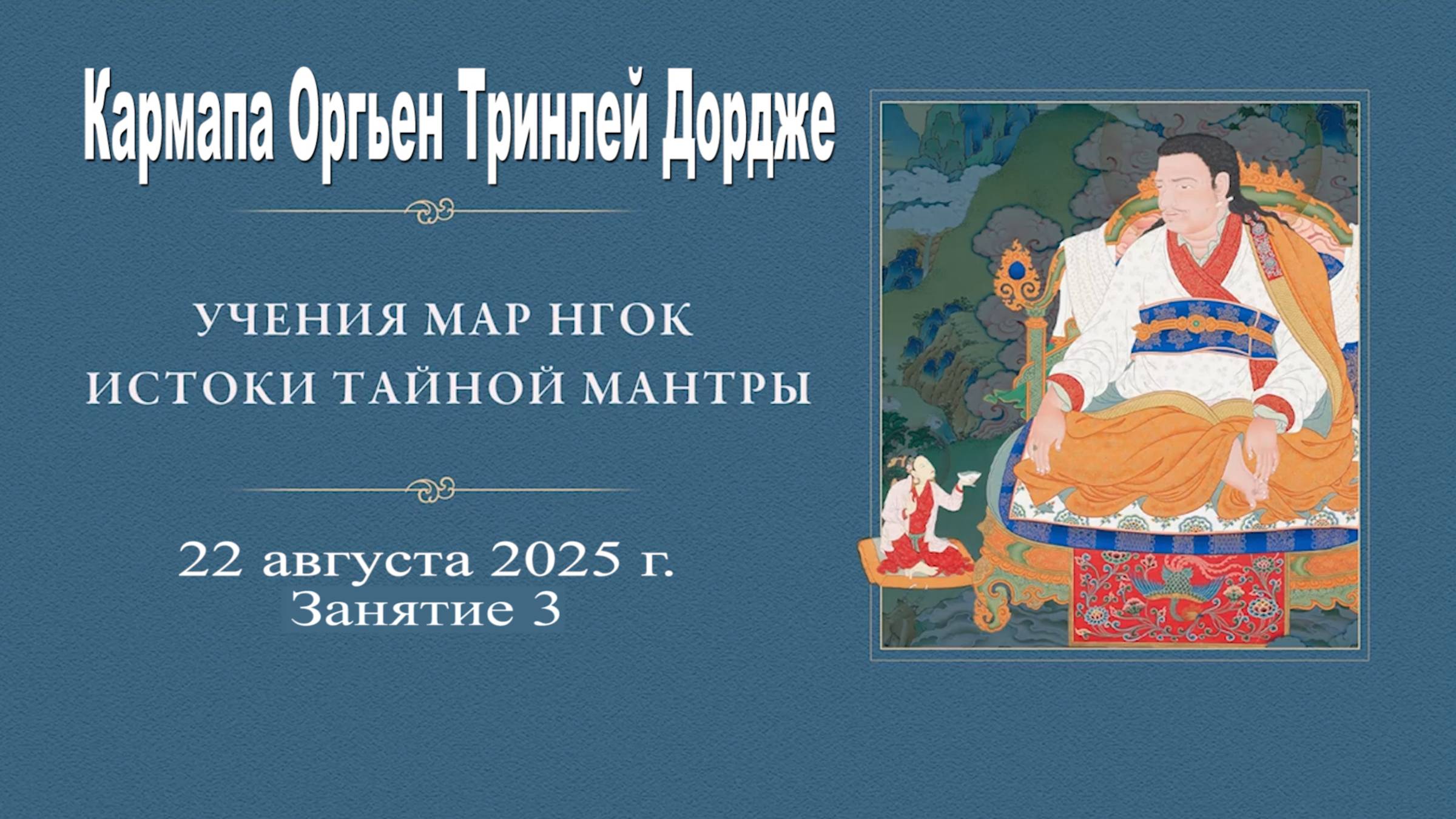 Гьялванг Кармапа Оргьен Тринле Дордже. Летние учения Мар Нгок – 2025. Занятие 3