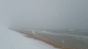 8 февраля 2020. Анапа, море, снег на море
