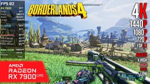 RX 7900 GRE + Intel Core i7 13700 - Borderlands 4 - 4K, 1440p, 1080p, 720p, FSR 3.1