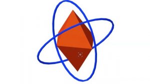 3D-композиция - Оранжевый кристалл в 2х синих кругах