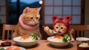 Как котика к чистоте тарелок приучали