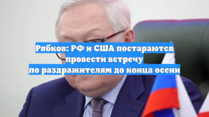 Рябков: РФ и США постараются провести встречу по раздражителям до конца осени