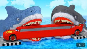 🔥😱❤️🔥Супер длинная машина😱🔥❤️🔥 Против 2 акул!!!!🦈🦈🦈🦈🦈 2 часть