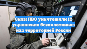 Силы ПВО уничтожили 12 украинских беспилотников над территорией России