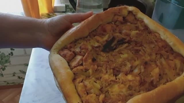 Пирог с курочкой и капустой за 20 минут #рецептпирога #выпечка #пирогскапустой