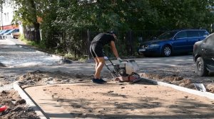 Во Фрязино полным ходом ведутся работы по благоустройству нового сквера у ЦКиД «Факел»