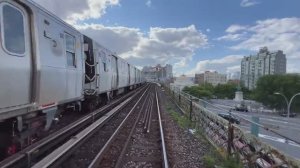 🗽 Нью-Йорк - поездка на поезде из Мидл Виллидж в Форест-Хилс, вид из кабины / 2025