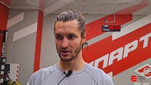 Никита Коростелёв после матча «Спартак» 3:4 ОТ «Торпедо». 14 сентября 2025.