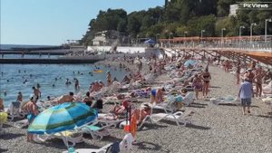 Крым Мисхор сегодня 10 сентября 2025. Обстановка на пляже Русалка, какая погода сейчас, море