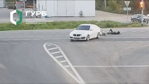 Водитель BMW не уступил дорогу мотоциклисту и устроил ДТП