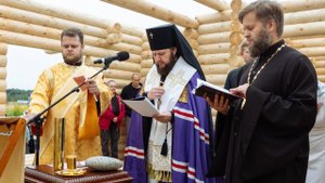 Закладка камня в основание Георгиевского храма в микрорайоне Южном города Домодедово