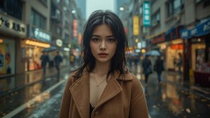 Прогулка по Шанхаю - осенний дождь и улицы большого города