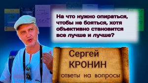 Кронин С. На что нужно опираться, чтобы не бояться, хотя объективно становится все лучше и лучше?
