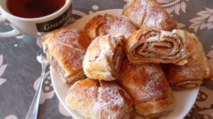 Слоеные булочки с яблочным повидлом и грецкими орехами!