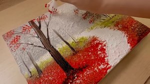 Как нарисовать парочку, идущую под дождем / Красная картина акрилом