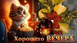 С добрым вечерком . Музыкальная открытка пожелание.