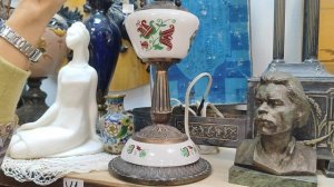 старинные настольные лампы. керосиновые и электрические.